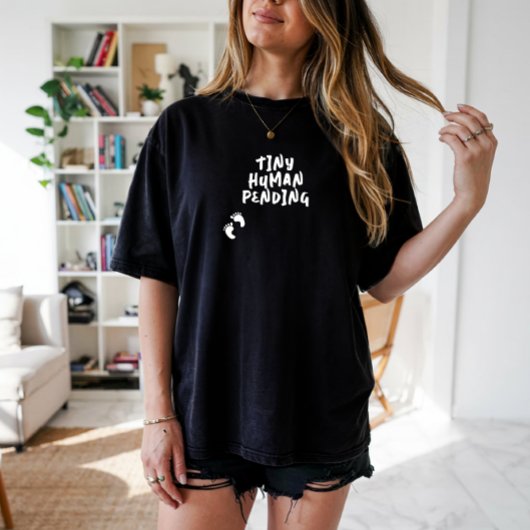 ユーモラスな妊娠の指紋ホワイトTシャツ Tシャツ