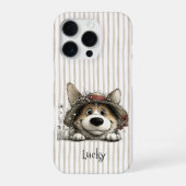 ユーモラスな子犬 | かわいいコーギーの愛好家へのギフト iPhoneケース (裏面)