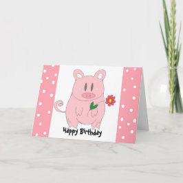 ユーモラスな子豚の誕生日 カード