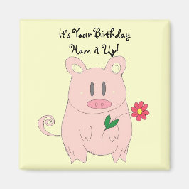 ユーモラスな子豚の誕生日 マグネット