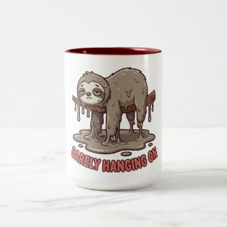 ユーモラスな寝てるナマケモノのコーヒーマグ ツートーンマグカップ