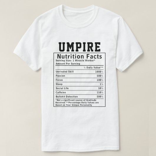 ユーモラスな審判栄養成分スポーツ公式ギフト Tシャツ (デザイン正面)