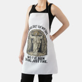 ユーモラスな復活の洞窟のビンテージ風彫刻Tシャツデザイン エプロン (インサイチュ)