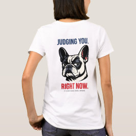 ユーモラスな斜め視線フレンチブルドッグTシャツ – 皮肉屋さん  Tシャツ