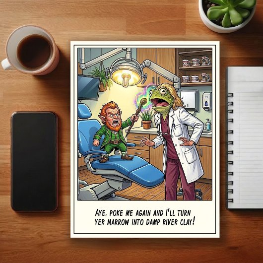 ユーモラスな歯科医院の漫画 ポストカード