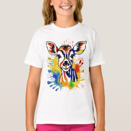 ユーモラスな水彩画のカラフルなアンテロープ Tシャツ