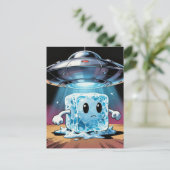 ユーモラスな氷の塊のUFO誘拐 ポストカード (スタンド正面)