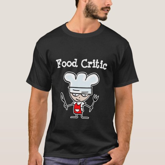 ユーモラスな漫画シェフのフードクリティックTシャツ Tシャツ (正面)