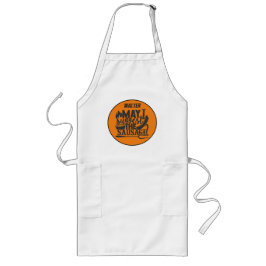 ユーモラスな焼きソーセージ BBQ 引用文 個人化 ロングエプロン