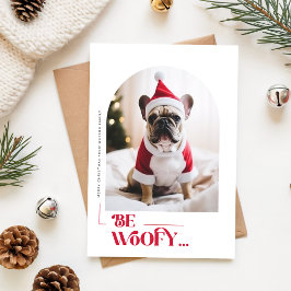 ユーモラスな犬のペットアーチフォト クリスマス