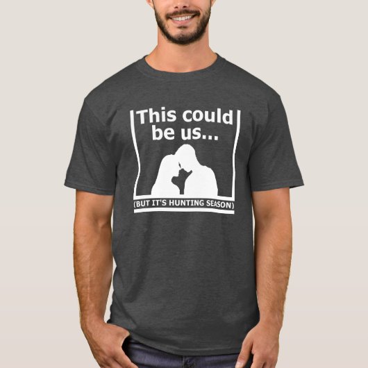 ユーモラスな狩猟Tシャツ黒 Tシャツ (正面)