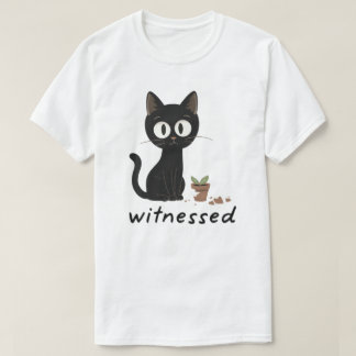 ユーモラスな猫のデザインを目撃 Tシャツ
