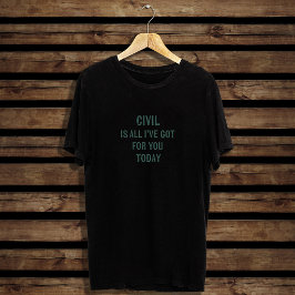 ユーモラスな皮肉な文言 グリーンフォント Tシャツ