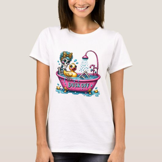 ユーモラスな皮肉骨格バブルバスギフト Tシャツ (正面)