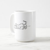 ユーモラスな線画のソーセージ犬コーヒーマグ コーヒーマグカップ (正面左)