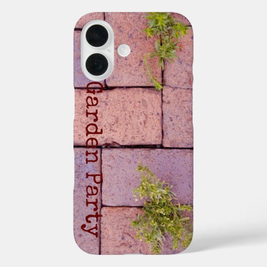 ユーモラスな舗装石模様の雑草 カスタムネーム Case-Mate iPhoneケース (裏面)