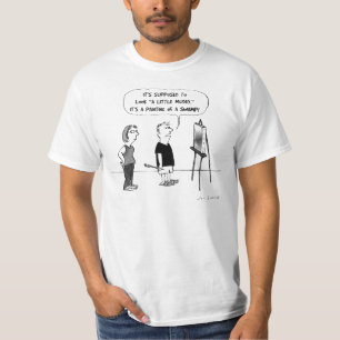 ユーモラスな芸術家 カートゥーンアート 教師 アート批評家 Tシャツ
