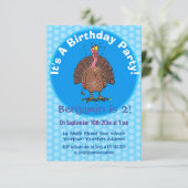 ユーモラスな茶色の農場のニワトリとハエの漫画 招待状 (スタンド正面)