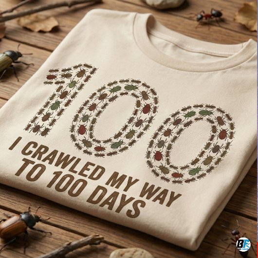 ユーモラスな虫デザインで100日間の挑戦を祝おう | 面白い虫グッズ Tシャツ