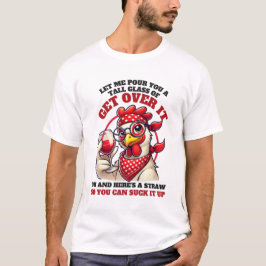 ユーモラスな西部劇のニワトリ Tシャツ