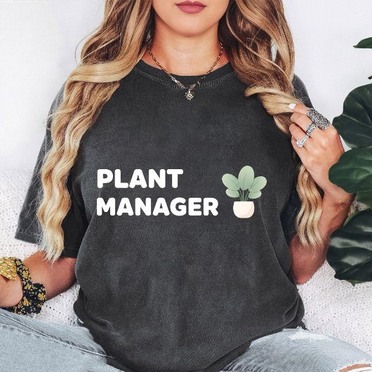ユーモラスな観葉植物の植木鉢デザイン Tシャツ