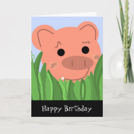 ユーモラスな豚の誕生日カード カード