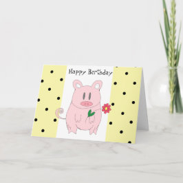 ユーモラスな豚の誕生日 カード