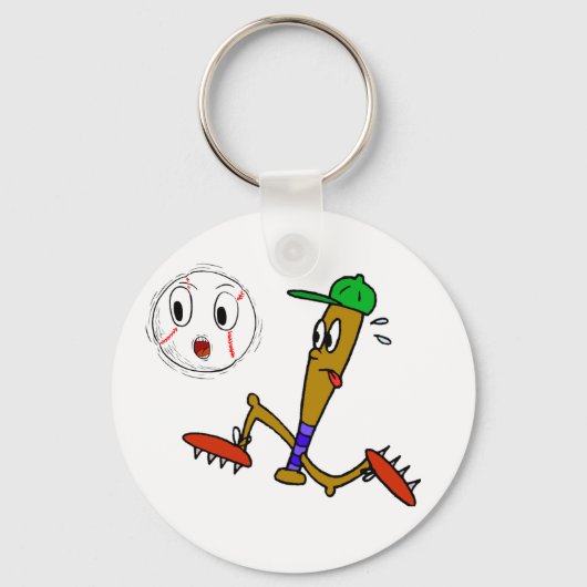 ユーモラスな野球Tシャツとギフト キーホルダー (正面)