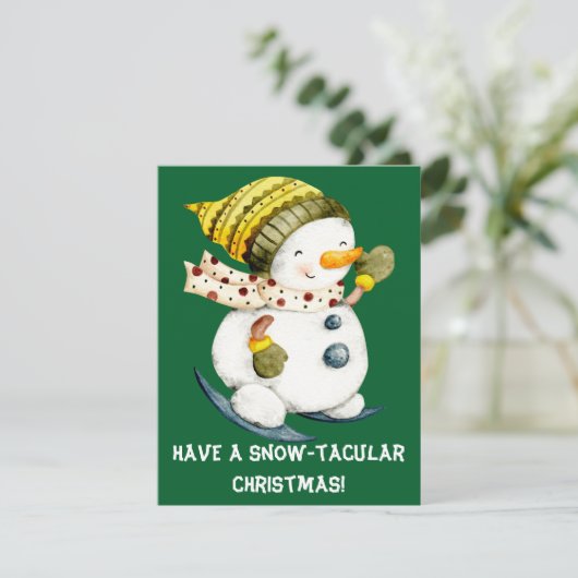 ユーモラスな雪だるまのクリスマスカード シーズンカード (スタンド正面)