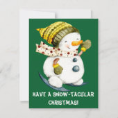 ユーモラスな雪だるまのクリスマスカード シーズンカード (正面)