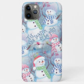 ユーモラスな雪だるまのクリスマスツリーストリングライト柄 Case-Mate iPhoneケース (裏面)