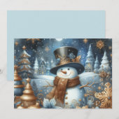 ユーモラスな青いクリスマスのフロスティ・ザ・スノーマン シーズンカード (正面/裏面)
