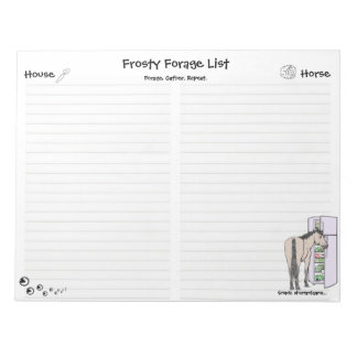 ユーモラスな馬好きへのギフト 気まぐれなFrosty Forage ノートパッド