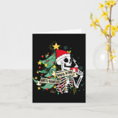 ユーモラスな骸骨のホットココア ちょっと楽しく ちょっとヤ ソッキー カード (黄色い花)