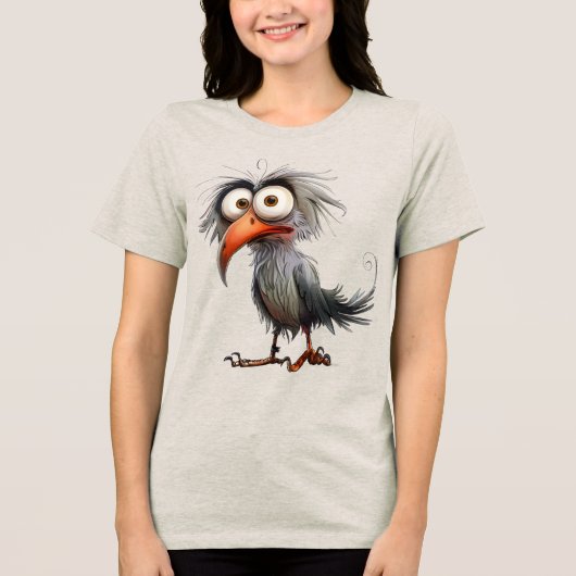 ユーモラスな鳥 トライブレンドＴシャツ (正面)