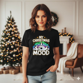 ユーモラスな黒いお祭りペンギンのアイスドーム クリスマス Tシャツ
