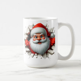 ユーモラスな3Dサンタクロース クリスマス ホリデーデザイン コーヒーマグカップ