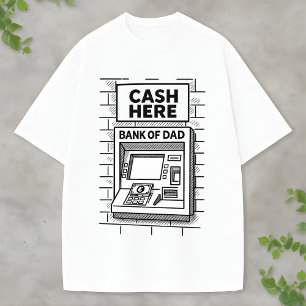 ユーモラスな「パパの銀行」デザインで、陽気な親たちを笑わせよう Tシャツ