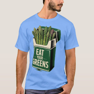 ユーモラスな「野菜を食べろ」ヴィンテージファッションルーズ Tシャツ
