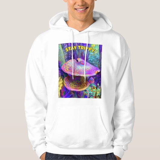 ユーモラスな「Stay Trippy」Tシャツ パーカ (正面)