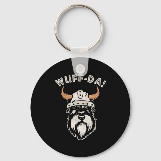 ユーモラスな「Uff Da Woof Da」ノルウェー語のダジャレの引用 スナウザー キーホルダー (正面)