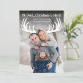 ユーモラスなOh Deer Christmas Is Hereフォトモダン シーズンカード (スタンド正面)