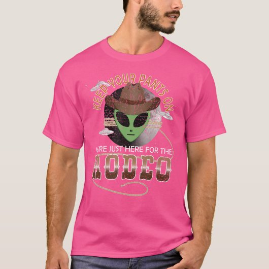 ユーモラスなUFO西部劇 Tシャツ (正面)