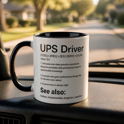 ユーモラスなUPSドライバー定義マグカップ 郵便配達員ユーモア マグカップ