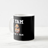 ユーモラスなVネック「I Yam What I Yam」 コーヒーマグカップ (正面左)