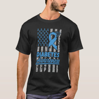 ユーモラス 糖尿病 戦士 ブルーリボン アメリカ Tシャツ