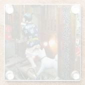 ユーモ日本のー – ズボンを下ろす犬 ガラスコースター (裏面)