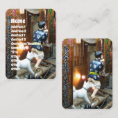 ユーモ日本のー – ズボンを下ろす犬 名刺 (正面/裏面)