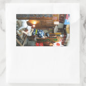 ユーモ日本のー – ズボンを下ろす犬 長方形シール (バッグ)