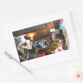 ユーモ日本のー – ズボンを下ろす犬 長方形シール (封筒)